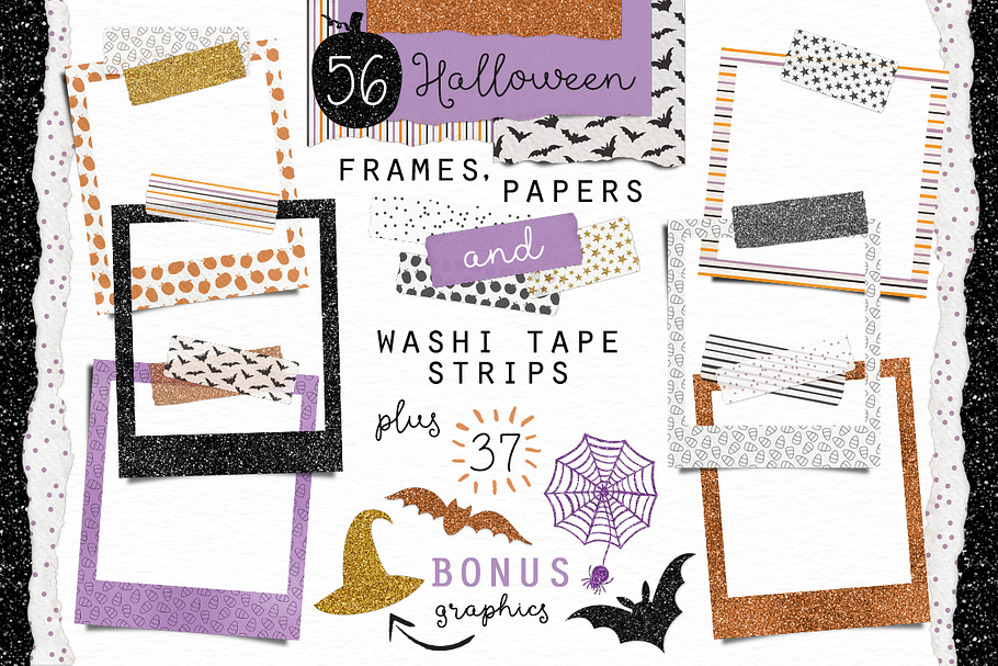 Halloween Frames, Paper & Washi Tape in Objects - product preview 8