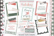 Holiday Frames, Papers & Washi Tape
