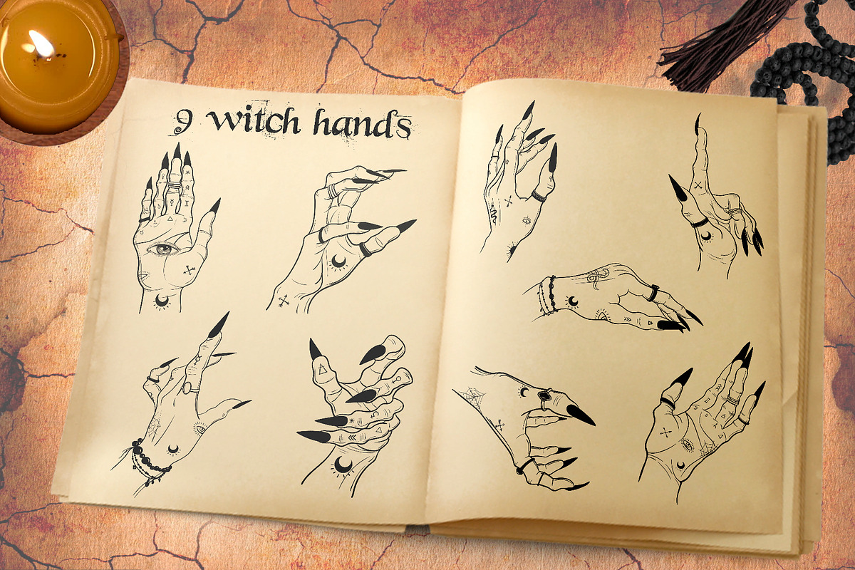 Witch hands magic set in Objects - product preview 8