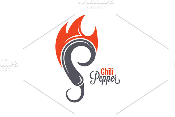 Chili pepper fire logo.