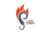 Chili pepper fire logo.