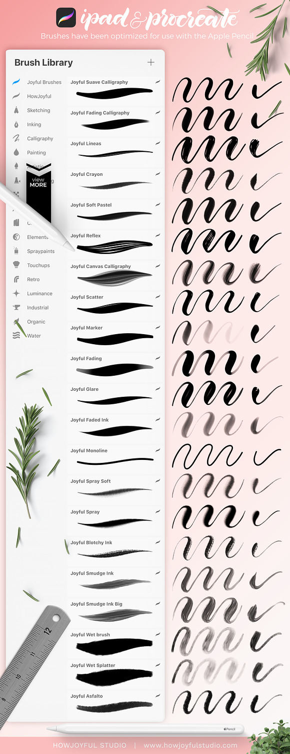 Joyful Procreate Brush Calligraphy in Add-Ons - product preview 1