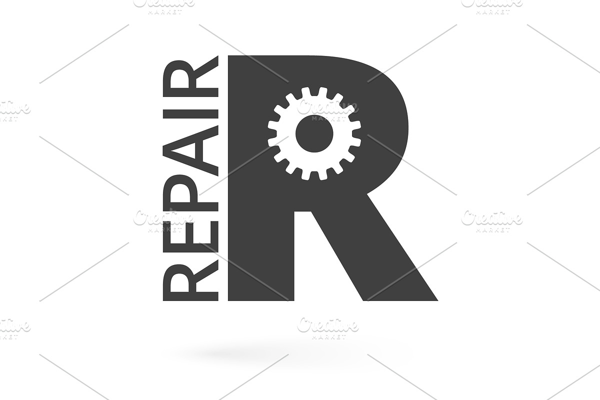Repair logo with letter R. in Objects - product preview 8