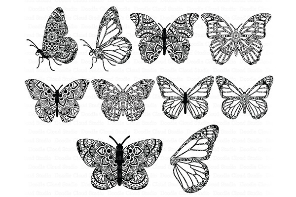 Download Mandala Butterfly SVG Zentangle File | Custom-Designed ...