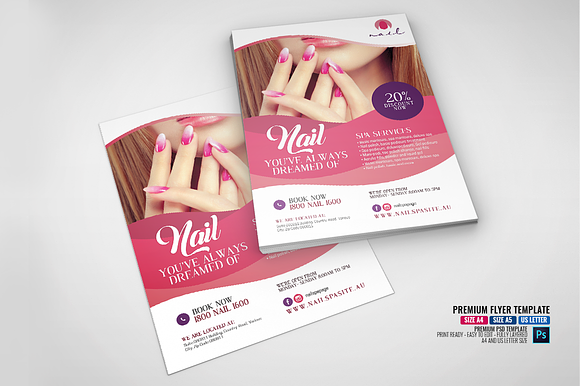 Nail Art Salon Flyer in Flyer Templates - product preview 4