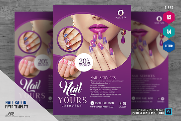 Nail Salon Promotional Flyer in Flyer Templates - product preview 1