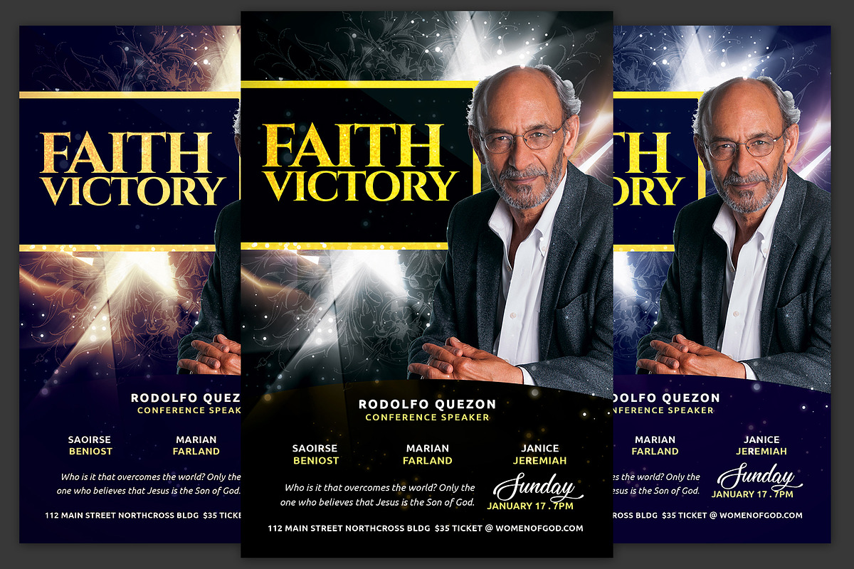 Faith Victory Church Flyer in Flyer Templates - product preview 8