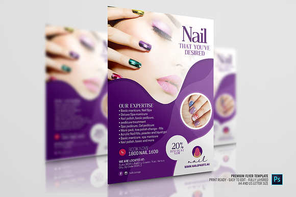 Nail Salon Creative  Flyer in Flyer Templates - product preview 4