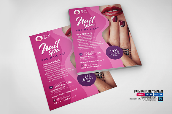 Nail Care and Spa Flyer in Flyer Templates - product preview 1