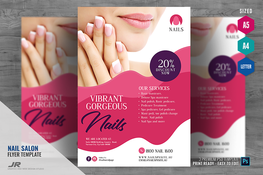 Nail Experts Salon and Spa Flyer in Flyer Templates - product preview 8