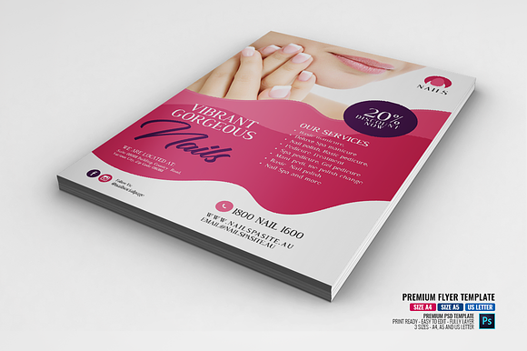 Nail Experts Salon and Spa Flyer in Flyer Templates - product preview 4