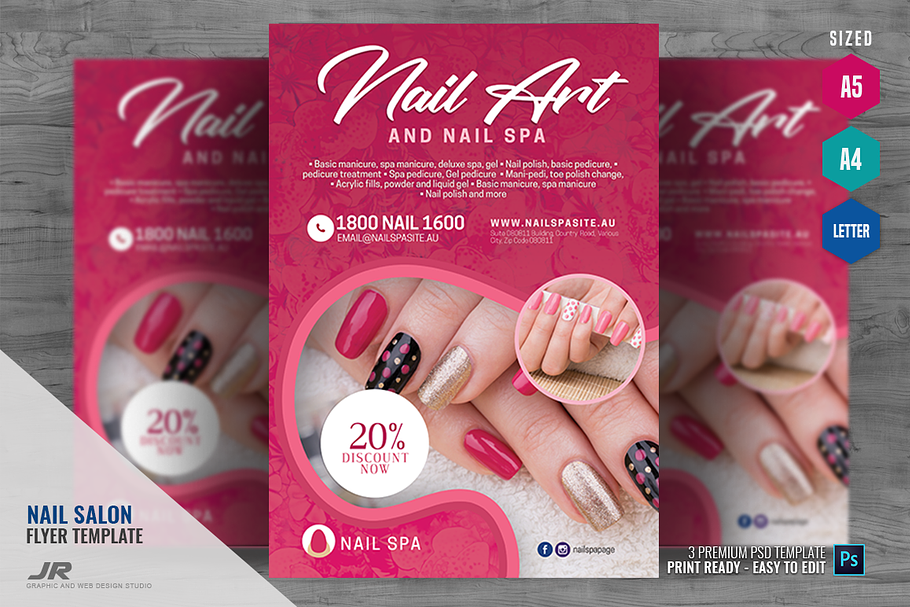 Nail Spa and Salon Flyer in Flyer Templates - product preview 8