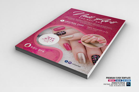 Nail Spa and Salon Flyer in Flyer Templates - product preview 1