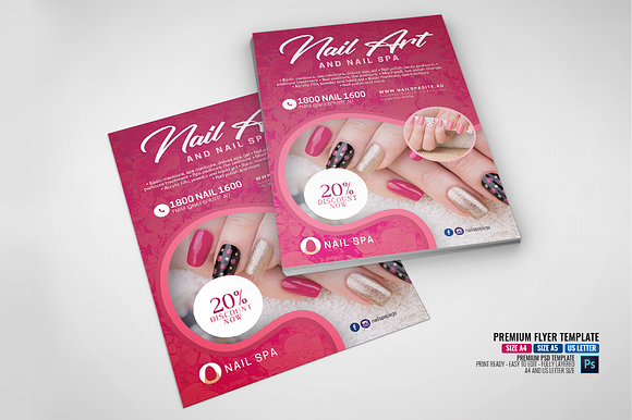 Nail Spa and Salon Flyer in Flyer Templates - product preview 3