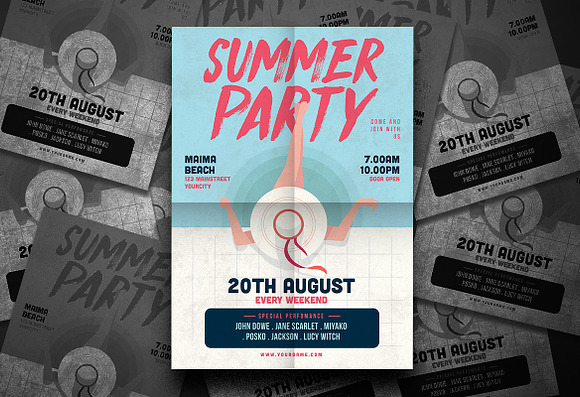 Summer Party Flyer in Flyer Templates - product preview 2