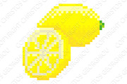 Lemon Pixel Art 8 Bit Fruit Icon