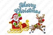 Santa Sleigh Christmas Pixel Art