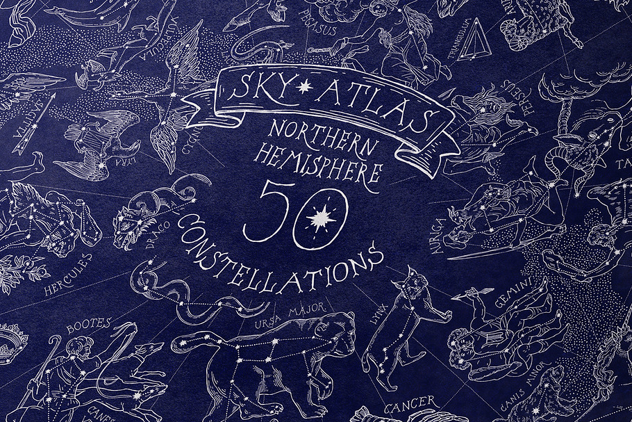 Sky Atlas 50 constellations in Illustrations - product preview 8
