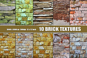 Brick Texture Backgrounds set of 10