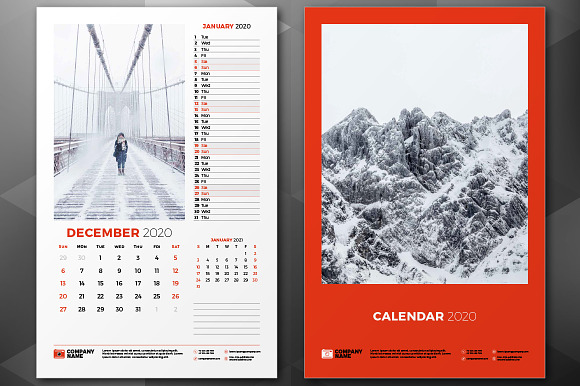 Wall Calendar 2020 in Stationery Templates - product preview 2