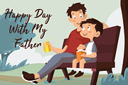 Happy With Father - Illustration