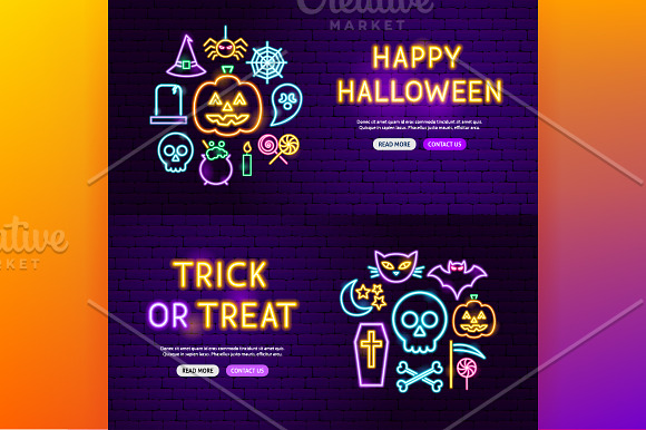 Happy Halloween Neon in Icons - product preview 4