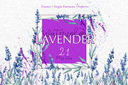 Watercolor Lavender. Violet PNG flor