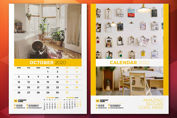 Wall Calendar 2020 in Stationery Templates - product preview 1