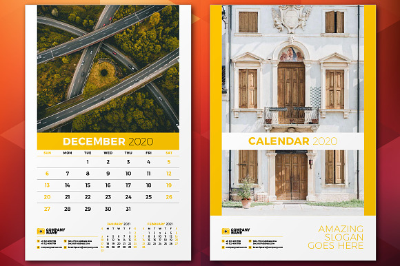 Wall Calendar 2020 in Stationery Templates - product preview 2