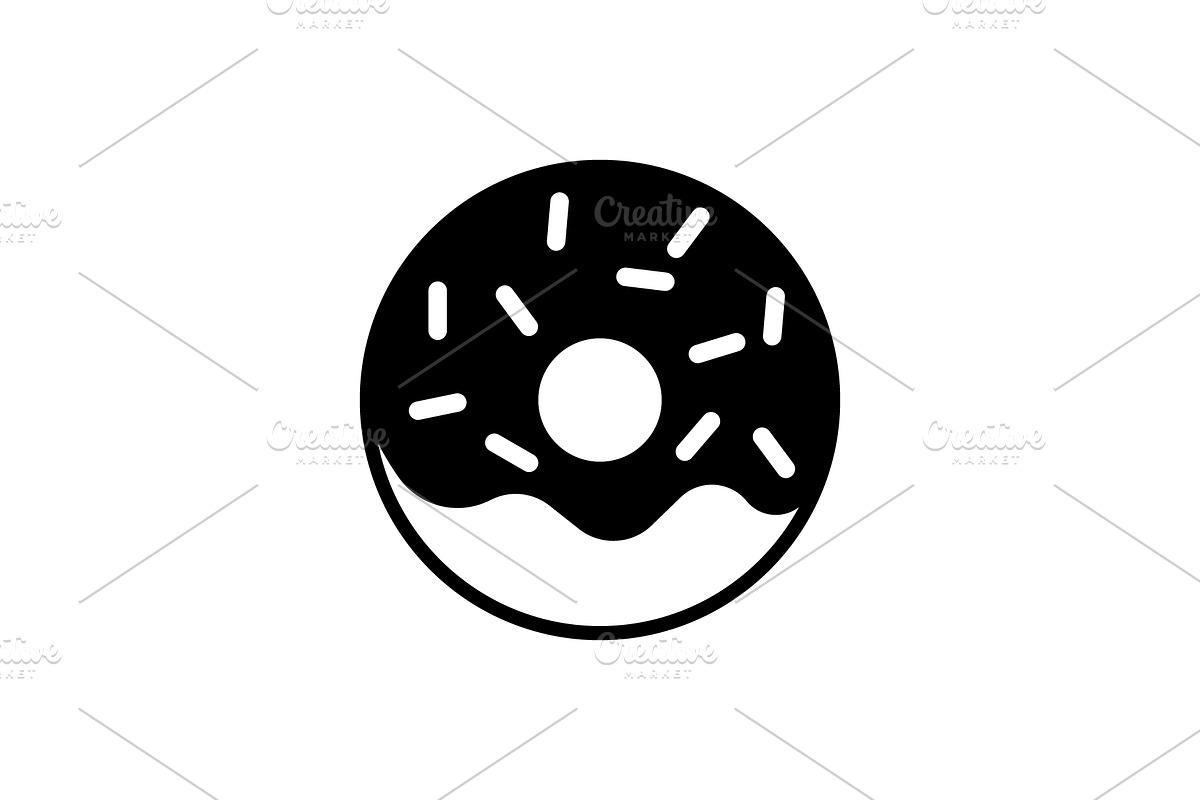 Doughnut black icon in Icons - product preview 8