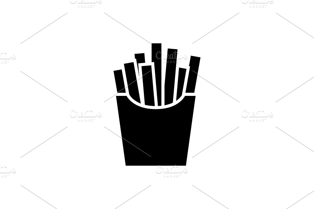 French fries black icon in Icons - product preview 8