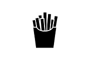 French fries black icon
