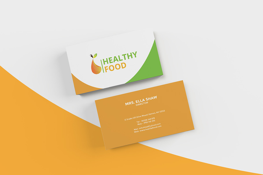 Healthy Food Business Card in Business Card Templates - product preview 8