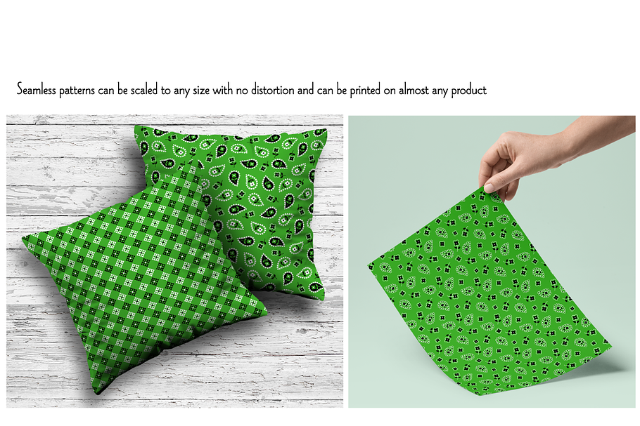 Seamless Green Bandana Patterns in Patterns - product preview 8