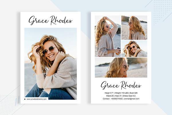 Modeling Comp Card template