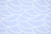 Blue and white scallop lace pattern