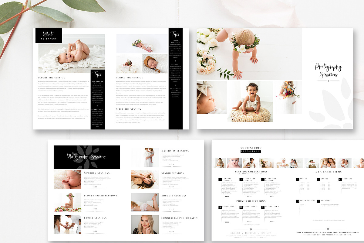 12-Page Newborn Photography Magazine in Magazine Templates - product preview 8