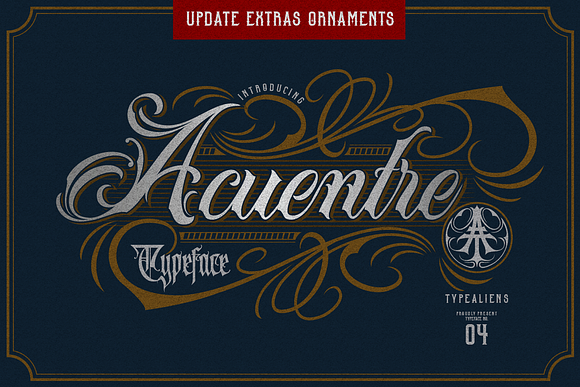 Acuentre (Update - Ornaments) in Script Fonts - product preview 7