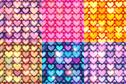 9 shining hearts seamless patterns