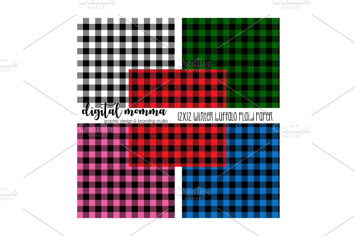 Winter Buffalo Plaid Digital Papers in Patterns - product preview 8