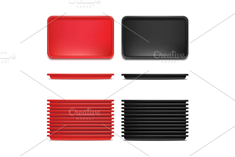 Realistic Detailed 3d Plastic Tray in Objects - product preview 8