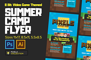 Summer Camp Flyers 8 Bit Themed