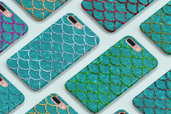 Mermaid scales on water patterns in Patterns - product preview 2