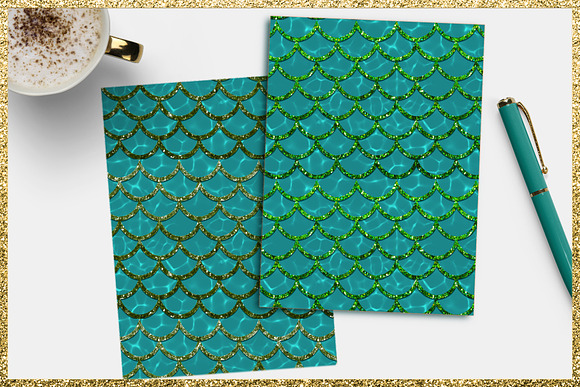 Mermaid scales on water patterns in Patterns - product preview 7