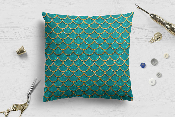 Mermaid scales on water patterns in Patterns - product preview 8