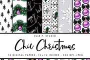 Chic Christmas Digital Paper Set