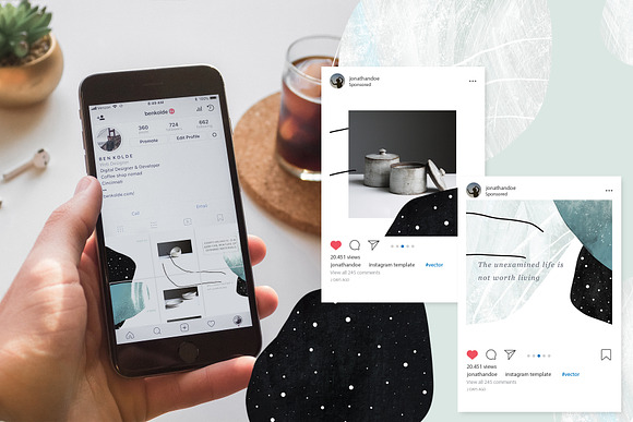 Abstract Instagram Puzzle Design in Instagram Templates - product preview 2