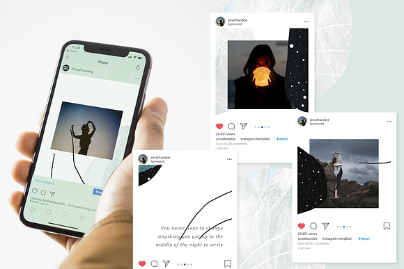 Abstract Instagram Puzzle Design in Instagram Templates - product preview 6
