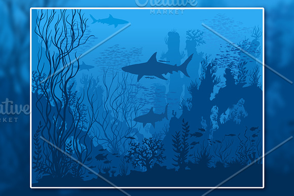 Underwater tropical vector landscape in Illustrations - product preview 1