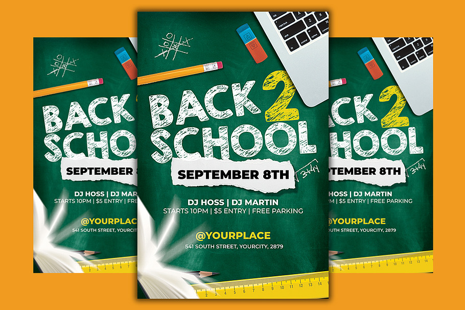 Back to School Party Flyer in Invitation Templates - product preview 8